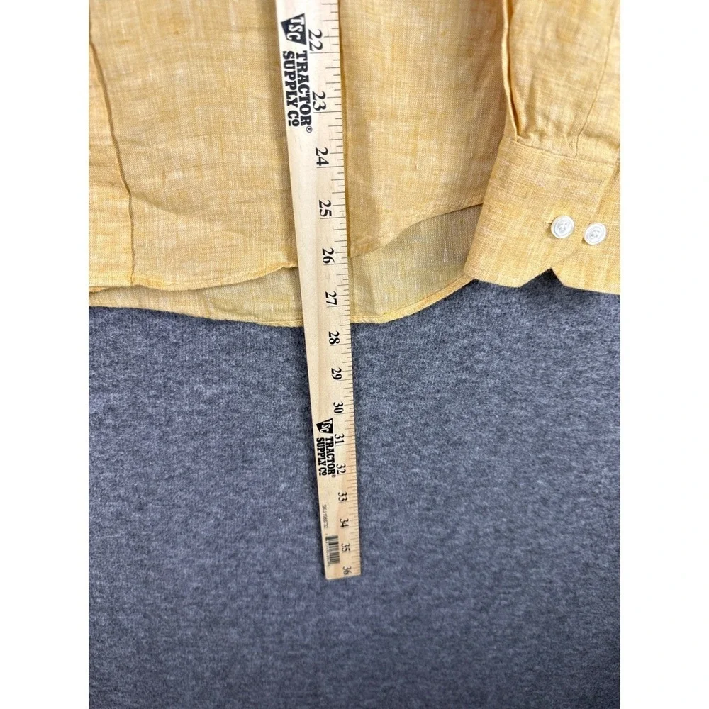 Baird McNutt Murano Yellow Linen Button Down Shirt Long Sleeve Women Size M Chic - Picture 8 of 11
